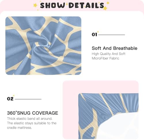 Giraffe Skin Blue Fitted Crib Sheet for Baby