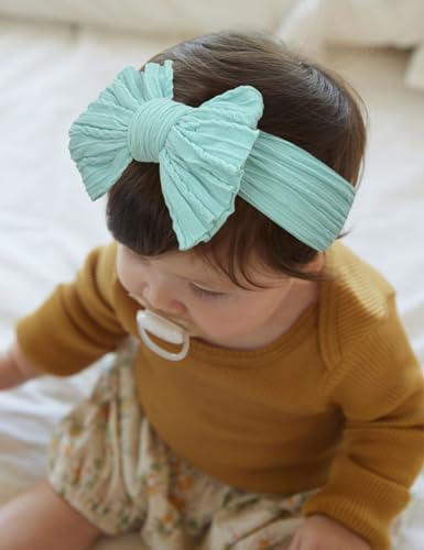 ZURLEFY Nylon Blue Baby Headbands Bows