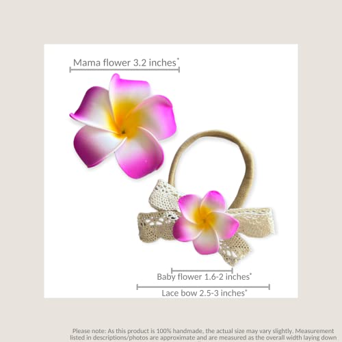 All Things Lani Plumeria Headband and Hair Clip Set Dawn Pink
