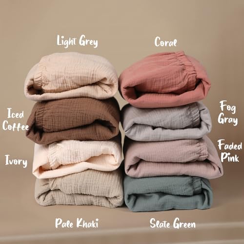 COSMOPLUS Muslin Crib Sheets 2 Pack Neutral Boho
