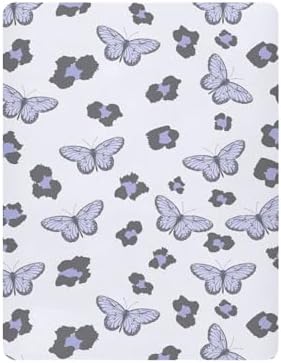 Purple Butterfly Wild Leopard Crib Sheets for Baby