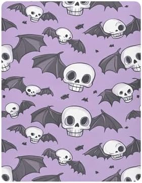 Qilmy Bats and Skulls Crib Sheet Soft Breathable Baby Bedding