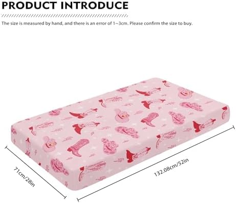 Streeyiu Pink Western Boots Baby Crib Sheets for Boys Girls