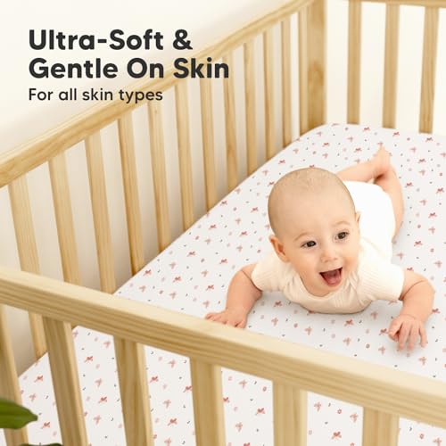 KeaBabies 2-Pack Waterproof Crib Sheets for Boys and Girls