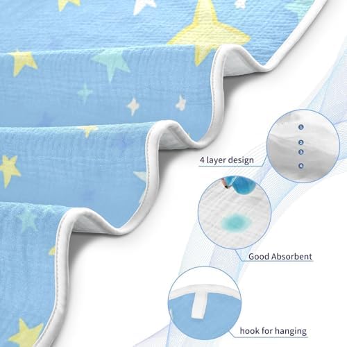 BOESI Doodle Colorful Stars Baby Bath Towel