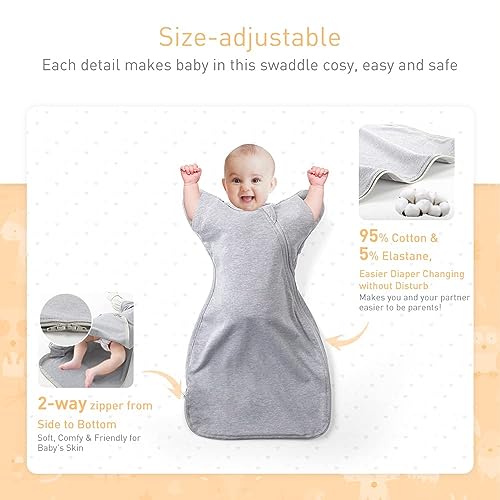 Knirose 3-Way Swaddle Blanket Sleep Sack with Arms Up