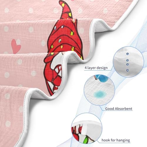 Cute Christmas Gnomes Baby Hooded Towel 35x35 Inch