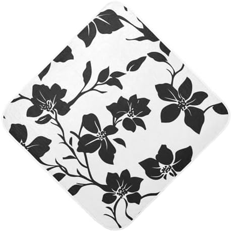 BOESI Graffiti Black Flower Baby Bath Towel 35x35in
