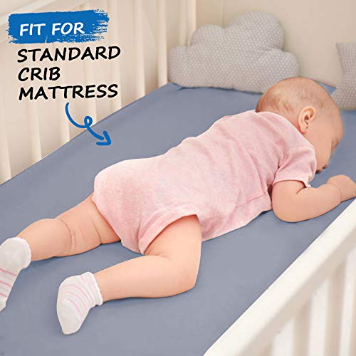Coldwind Crib Sheets 2 Pack Grey Navy