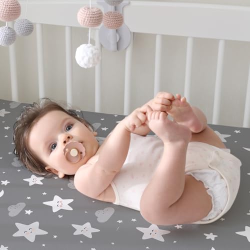 BROLEX Rainbow Stars Crib Sheets Set of 2 1