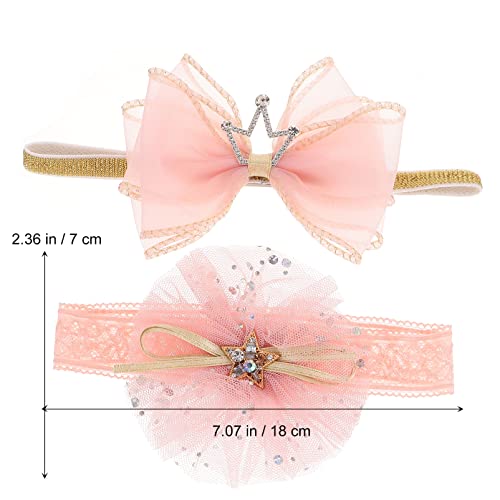 CHICAMPERA 2Pcs Headband Newborn Crown Photo Accessories