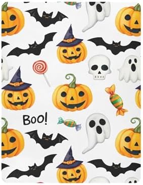 Qilmy Halloween Pumpkins Fitted Crib Sheet for Baby