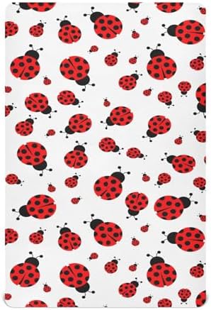ALAZA Cute Red Ladybug Crib Sheet for Baby