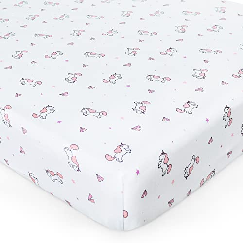 SPRINGSPIRIT Girl Crib Sheets 2-Pack Soft Breathable