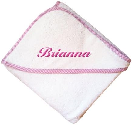 Custom Personalized Embroidered Cotton Soft White Baby Hooded Towel