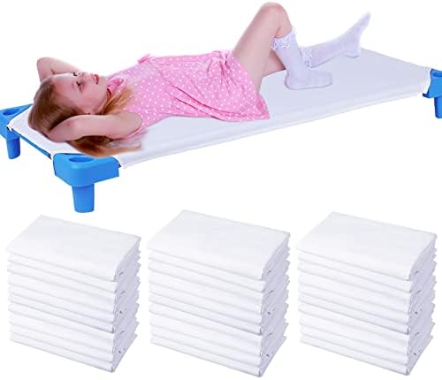 30 Pcs Daycare Cot Sheets Pure Cotton Breathable White Standard Size