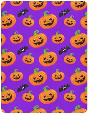 Qilmy Halloween Pumpkins Crib Sheet for Baby Playard Toddler Bed
