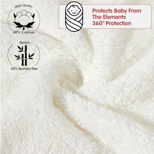 kmilro Baby Hooded Towel Set 4-Pack Soft Ultra Absorbent