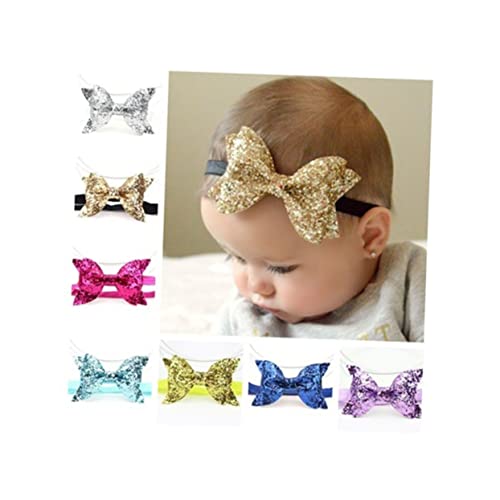 Girls Hair Ribbons Sequin Bowknot Headband for Kids