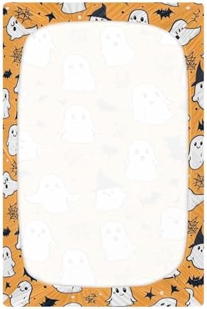Qilmy Kawaii Ghosts Fitted Crib Sheet for Girls and Boys