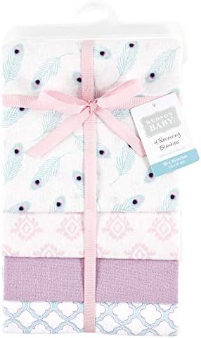 Hudson Baby Unisex Flannel Receiving Blanket - Peacock