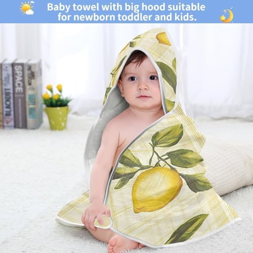 BOESI Graffiti Lemon Pattern Baby Hooded Towel