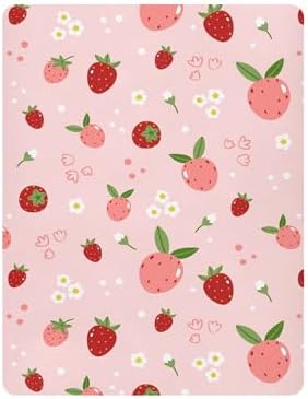 Qilmy Strawberries Fitted Crib Sheet - Soft Breathable for Baby