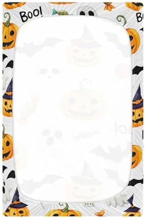 Qilmy Halloween Pumpkins Fitted Crib Sheet for Baby