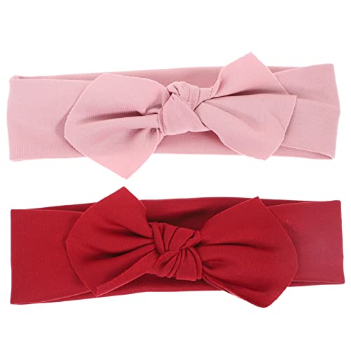 SECFOU Girls Bow Headband 2 Pack Newborn Baby Comfortable Stylish