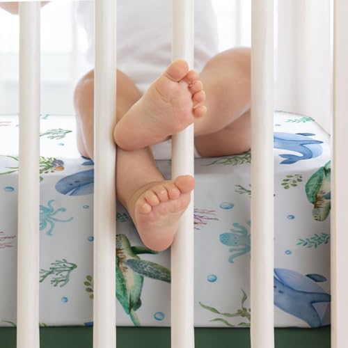 Cute Sea Animals Crib Sheets 52x28