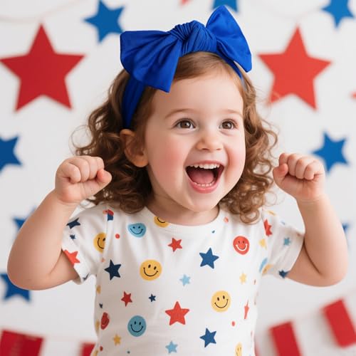 Handmade 4th of July Police Day Baby Bows Headbands