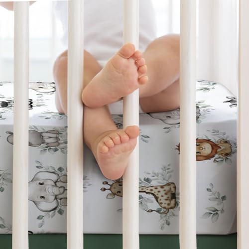 Hwmmbh Baby Jungle Safari Crib Sheet Set