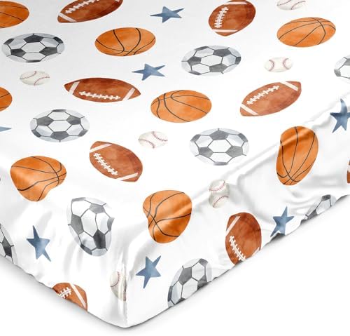 Sweet Jojo Designs Sports Themed Satin Crib Sheet