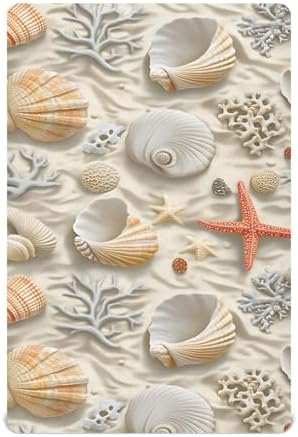 Qilmy Seashells Crib Sheet - Soft Breathable for Baby