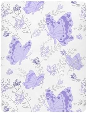 KICPOAY Purple Butterfly Crib Sheets Stretchy Playard Sheets for Baby Toddler 1