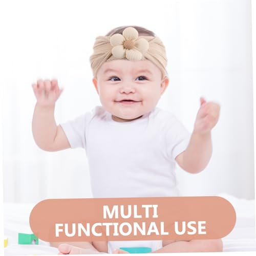 VICASKY 4Pcs Soft Flower Headbands for Newborns and Babies