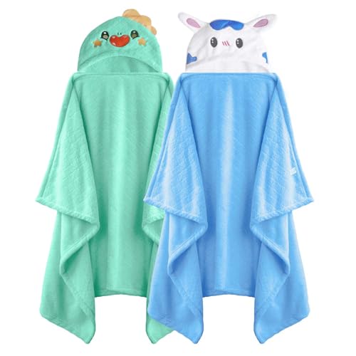 FUBANRAY Toddler Bath Towels 2-Pack Hooded with Animal Design