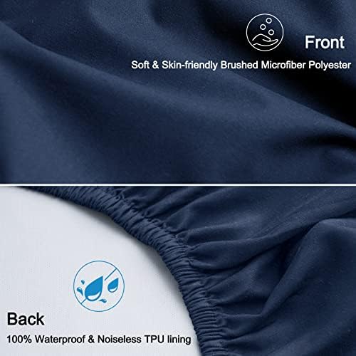 Davids Kids Waterproof Crib Sheets 2 Pack Navy Blue Highclass Grey