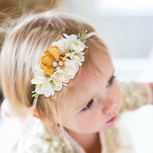 Baby Girl Floral Headbands - 3pcs Stretchable Hairband