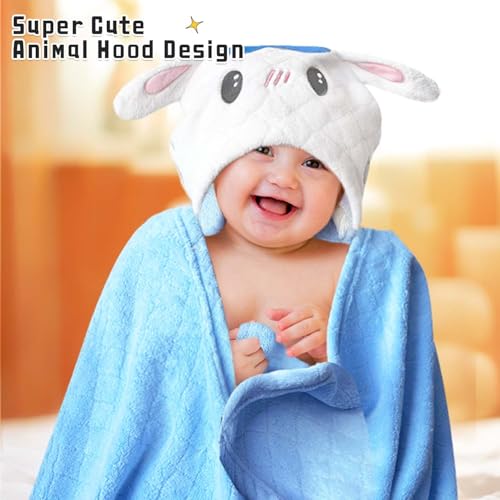 FUBANRAY Toddler Bath Towels 2-Pack Hooded with Animal Design
