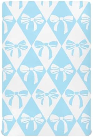KICPOAY Checkered Blue Fitted Crib Sheets for Baby Toddler