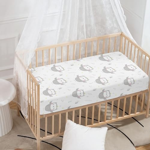 Cute Owl Fitted Crib Sheet for Boys Girls