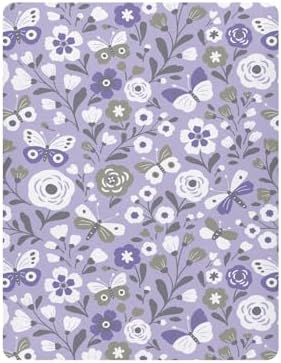 White Flowers Butterflies Crib Sheets for Baby Toddler