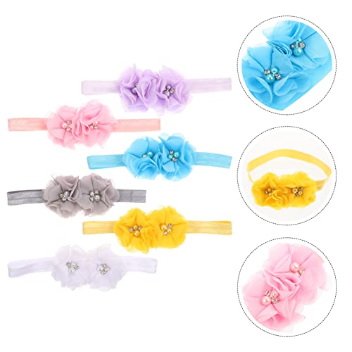 DECHOUS 6Pcs Flower Headbands for Baby Hair Ties