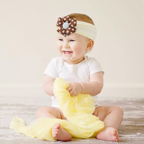 Fmeida Baby Girls Nylon Headbands with Flower Bows