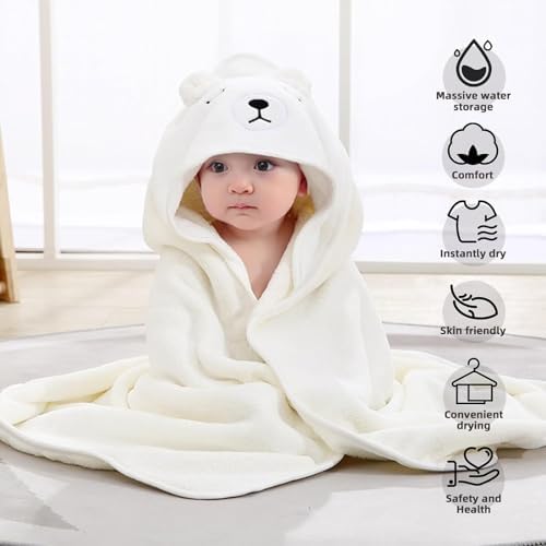 kmilro Baby Hooded Towel Set 4-Pack Soft Ultra Absorbent