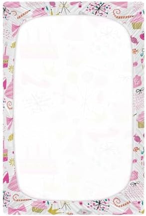 Party Princess Pink Bows Crib Sheets for Baby