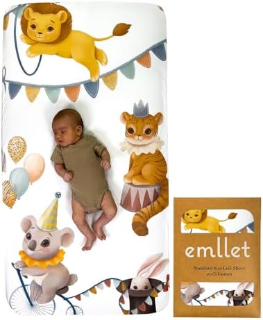 Carnival Fun 100 Cotton Crib Sheet Circus Theme