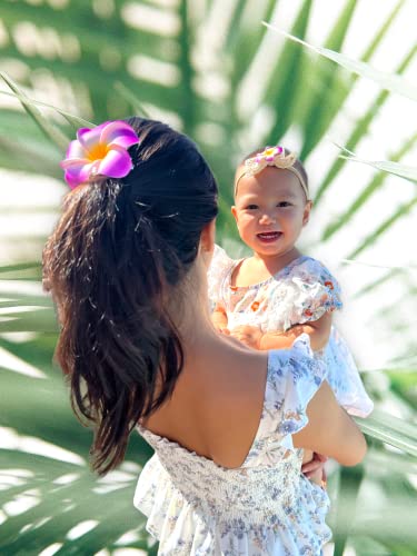 All Things Lani Plumeria Headband and Hair Clip Set Dawn Pink