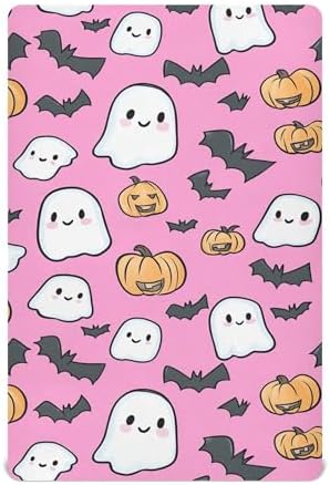 Qilmy Cute Ghosts Crib Sheet for Baby Soft Breathable